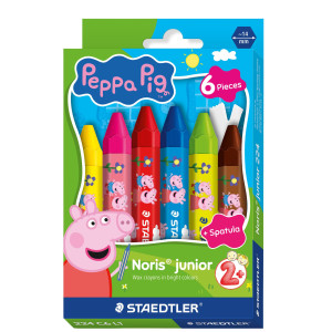 ASTUCCIO 6PZ PASTELLO A CERA JUMBO NORISÂ® JUNIOR PEPPA PIG COLORI ASSORTITI STAE COD. 224 C6 L1