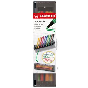 CLICK SET 10 PENNARELLI STABILO PEN 68 COLORI ASSORTITI COD. 6810-7