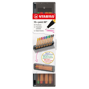 CLICK SET 10 FINELINER STABILO POINT 88 COLORI ASSORTITI COD. 8810-5