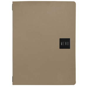 PORTAMENU A4 CON ELASTICO 12 FACCIATE BEIGE SCRITTA MENU STILCASA COD. PM2C-MN-07