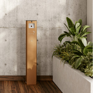 POSACENERE A COLONNA CON SERRATURA CORTEN STILCASA COD. PTE-N
