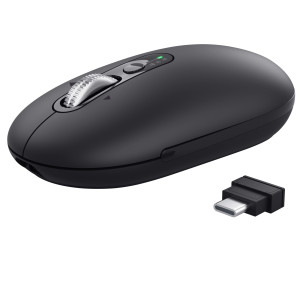 MOUSE SOTTILE MULTI -WIRELESS E HYPERSCROLL SERON NERO-TRUST COD. 26018