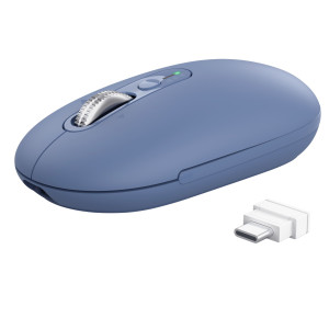 MOUSE SOTTILE MULTI-WIRELESS E HYPERSCROLL SERON BLU -TRUST COD. 26020