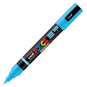 MARCATORE UNI POSCA PC5MBR PUNTA BRUSH 1.0 - 4.0MM AZZURRO UNI MITSUBISHI COD. M PC5MBR AZ