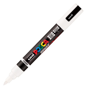 MARCATORE UNI POSCA PC5MBR PUNTA BRUSH 1.0 - 4.0MM BIANCO UNI MITSUBISHI COD. M PC5MBR BI