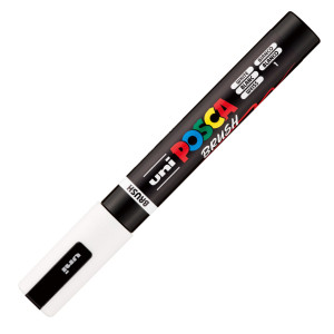 MARCATORE UNI POSCA PC5MBR PUNTA BRUSH 1.0 - 4.0MM BIANCO UNI MITSUBISHI COD. M PC5MBR BI
