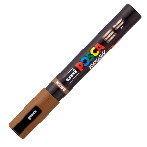 MARCATORE UNI POSCA PC5MBR PUNTA BRUSH 1.0 - 4.0MM MARRONE UNI MITSUBISHI COD. M PC5MBR M