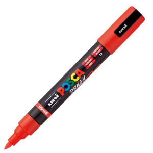 MARCATORE UNI POSCA PC5MBR PUNTA BRUSH 1.0 - 4.0MM ROSSO UNI MITSUBISHI COD. M PC5MBR R
