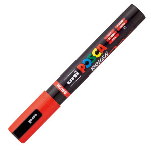 MARCATORE UNI POSCA PC5MBR PUNTA BRUSH 1.0 - 4.0MM ROSSO UNI MITSUBISHI COD. M PC5MBR R