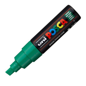 MARCATORE UNI POSCA PC8K P.SCALPELLO 8MM VERDE UNI MITSUBISHI COD. PC8KV