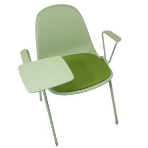 SEDUTA ATTESA BOLLA CON BRACCIOLI E TAVOLETTA VERDE COD. BA4V/BR2T/2/VE