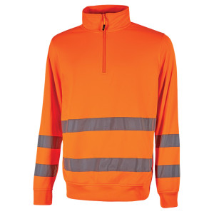 FELPA ALTA VISIBILITA' FELIS MEZZA ZIP TG XL ARANCIO FLUO U-POWER COD. WHL319OF-XL