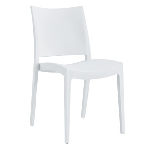 SEDIA FLAT IN PP BIANCO S/BRACCIOLI VERDELOOK COD. 750/57