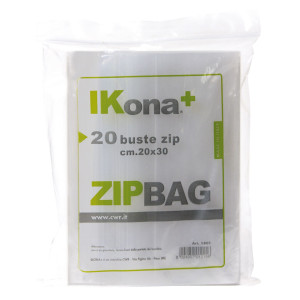 20 SACCHETTI ZIP 10X20CM IN PLASTICA 1800 IKONA+ COD. 1800 CONFEZIONE DA 40