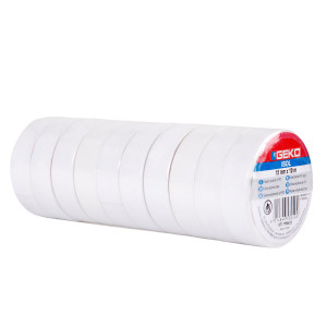 NASTRO ADESIVO ISOLANTE 15MMX10MT BIANCO GEKO COD. 8170000008 CONFEZIONE DA 10