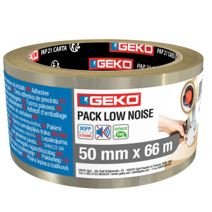 NASTRO DA IMBALLO PP LOW NOISE 50MMX66MT TRASPARENTE GEKO COD. 8180200011