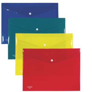 BUSTA CON BOTTONE IN PP 33 X 23,7 CM COLORI ASSORTITI PLASTIBOR COD. P0423390