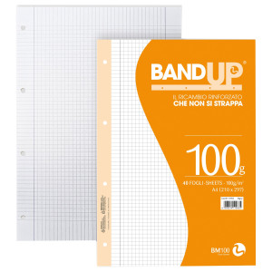 RICAMBI FORATI RINFORZATI BANDUP A4 100GR 40FG 5MM C/MARGINE BM COD. 0111983