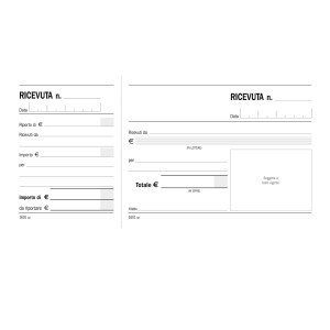 BLOCCO RICEVUTE GENERICHE MADRE-FIGLIA 100 COPIE 10X21,5CM DU160100000 COD. DU160100000 CONFEZIONE DA 5