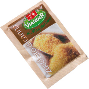 1KG ZUCCHERO DI CANNA IN BUSTINE MONOPORZIONE DA 5GR CAD. (200 BUSTINE VIANDER COD. 07034