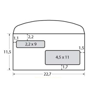 500 BUSTE BIANCHE 115X227MM 80G LEMBO GOMMATO DOPPIA FINESTRA ART.112 BLASETTI COD. 112